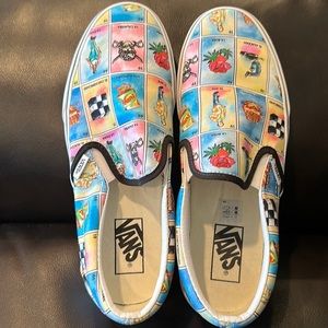 Vans Slip-on shoes. Loteria style. US men size 8.0/Women’s size 9.5.